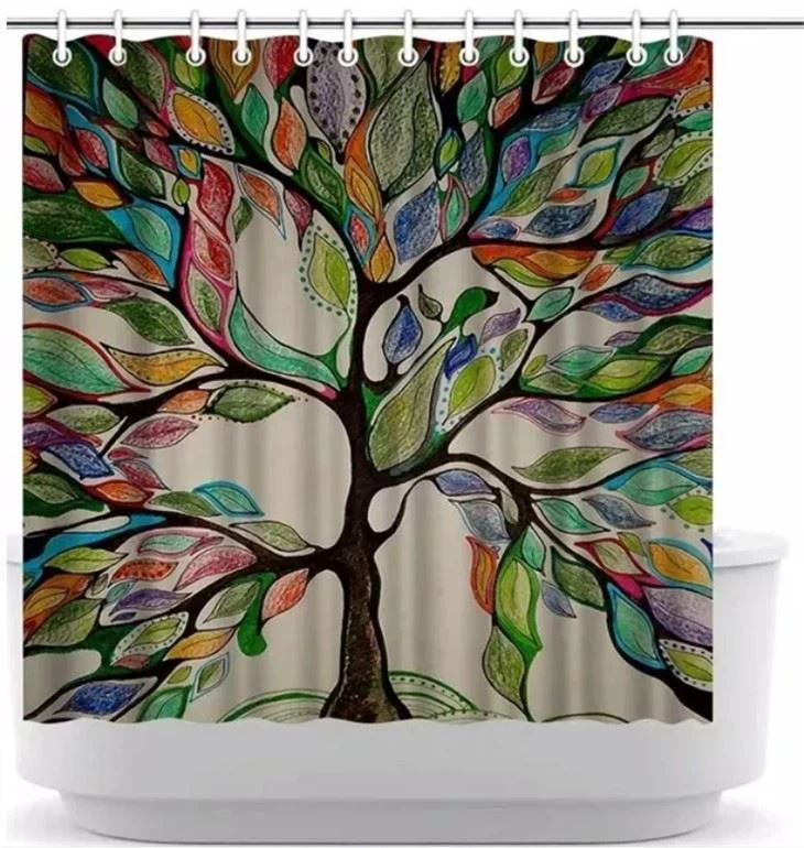 トロピカルヤシの木防水シャワーカーテン