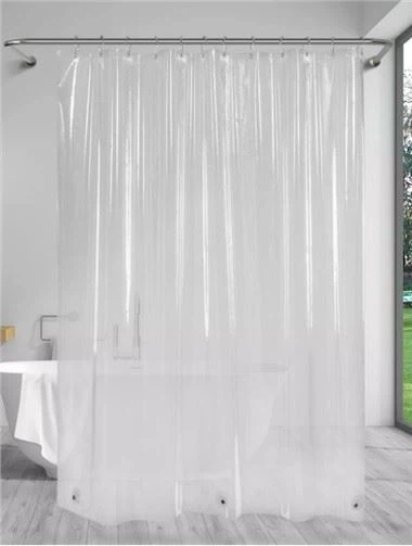 透明なプラスチックのシャワーカーテン