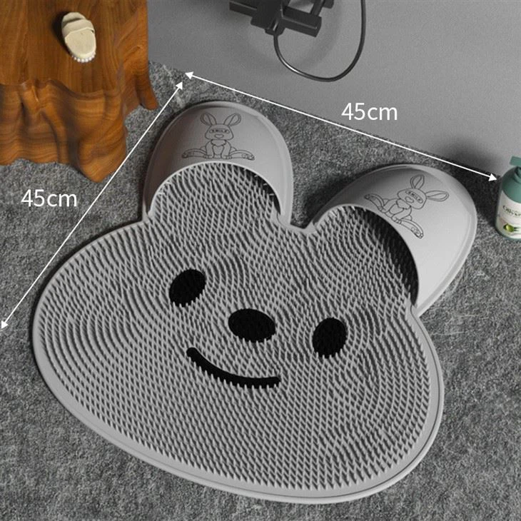 Silicone Rabbit Foot Rub Magic Bathroom Non-slip Mat Rub Back Massage Mat Exfoliate Feet Remove Dead Skin Shower Floor Mat