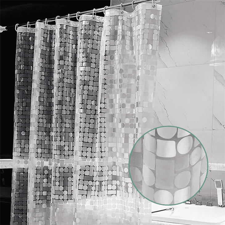 3Dシャワーカーテン防水再利用可能なバスカーテン