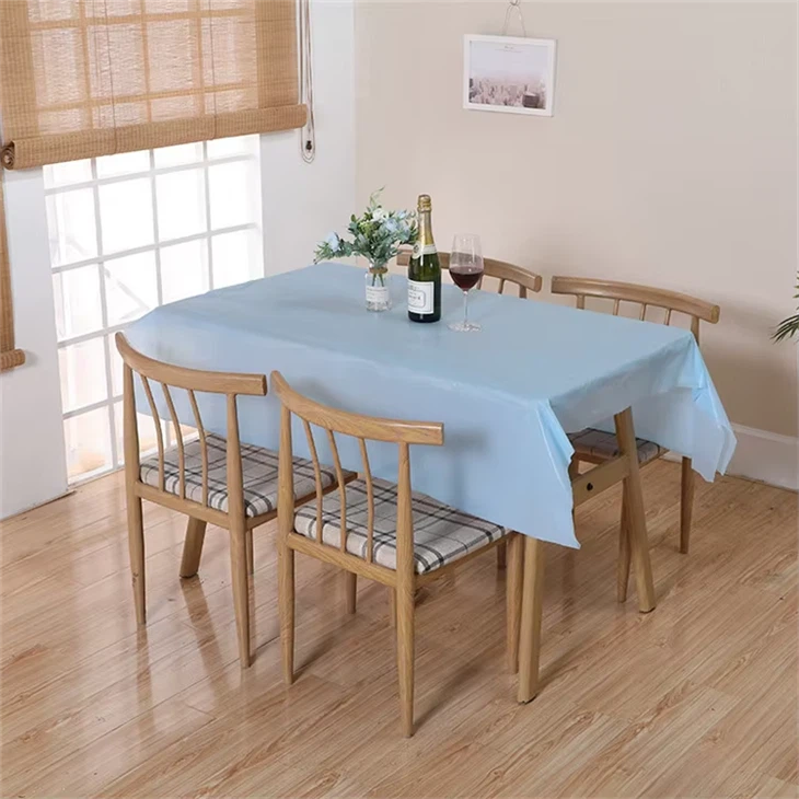 Plain Color Plastic Table Cloth Waterproof Disposable Table Cover For Kitchen Picnic