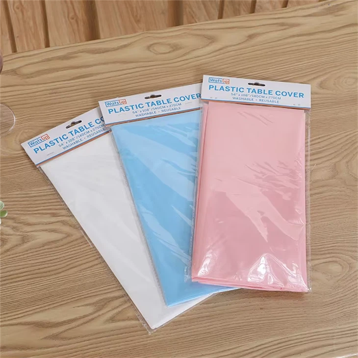 Plain Color Plastic Table Cloth Waterproof Disposable Table Cover For Kitchen Picnic